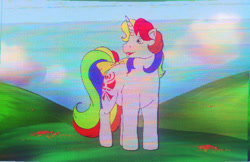 Size: 1224x792 | Tagged: safe, artist:kittyliladoptshop, imported from twibooru, windy (g1), pony, unicorn, bow, female, g1, image, needs more jpeg, solo, tail bow