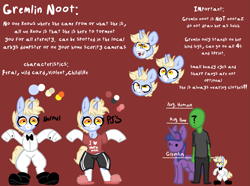 Size: 2979x2219 | Tagged: safe, artist:nootaz, imported from derpibooru, twilight sparkle, oc, oc:anon, oc:gremlin noot, alicorn, human, pony, unicorn, bipedal, bowtie, clothes, female, male, mare, red background, reference sheet, shoes, simple background, slippers, suit, twilight sparkle (alicorn)