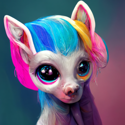 Size: 1024x1024 | Tagged: safe, imported from derpibooru, hybrid, pony, ai content, ai generated, ambiguous gender, ambiguous race, bust, colorful, furry, generator:midjourney, portrait, solo