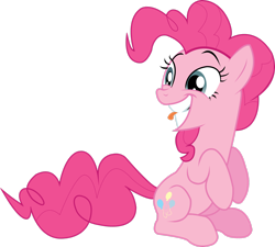 Size: 2580x2324 | Tagged: safe, artist:herrmyrddin, imported from derpibooru, pinkie pie, earth pony, pony, a canterlot wedding, biting tongue, female, grin, high res, mare, simple background, smiling, solo, tongue out, transparent background, vector