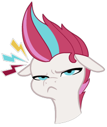 Size: 1310x1562 | Tagged: safe, artist:lillyleaf101, imported from derpibooru, zipp storm, pegasus, pony, :<, annoyed, bust, female, floppy ears, g5, irritated, lightning, mare, portrait, simple background, solo, transparent background, unamused, zipp storm is not amused