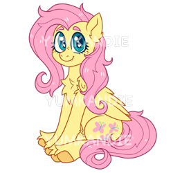 Size: 3500x3500 | Tagged: safe, artist:yumkandie, imported from derpibooru, fluttershy, pegasus, pony, chest fluff, ear fluff, fangs, female, freckles, heart, heart eyes, high res, obtrusive watermark, simple background, smiling, solo, transparent background, unshorn fetlocks, watermark, wingding eyes