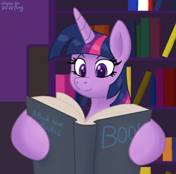 Size: 1188x1178 | Tagged: safe, artist:eklipsethepony, imported from derpibooru, twilight sparkle, alicorn, pony, book, bookhorse, bookshelf, library, princess, reading, solo, that pony sure does love books, twilight sparkle (alicorn)