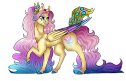 Size: 5400x3500 | Tagged: safe, artist:shineenjoy, imported from derpibooru, fluttershy, pegasus, pony, alternate design, female, gradient mane, mare, raised hoof, simple background, solo, transparent background, turned head