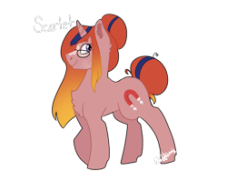 Size: 880x740 | Tagged: safe, artist:moddiimi, imported from derpibooru, oc, oc only, oc:scarlet, pony, unicorn, female, glasses, mare, offspring, parent:sunburst, parent:twilight sparkle, parents:twiburst, signature, simple background, solo, transparent background