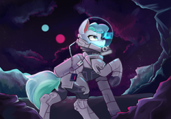 Size: 3235x2258 | Tagged: safe, artist:zpdea, imported from derpibooru, oc, oc only, oc:siriusnavigator, pegasus, pony, helmet, solo, space, spacesuit