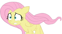 Size: 1280x706 | Tagged: safe, artist:benpictures1, imported from derpibooru, fluttershy, pegasus, pony, my little pony: the movie, cute, ears, floppy ears, gritted teeth, inkscape, running, scared, shyabetes, simple background, teeth, transparent background, vector