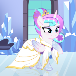 Size: 5000x5000 | Tagged: safe, artist:lovinglypromise, imported from derpibooru, oc, oc:lovely promise, alicorn, pony, absurd resolution, alicorn oc, clothes, dress, female, horn, mare, solo, wings