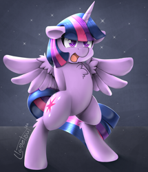 Size: 1218x1417 | Tagged: safe, artist:llametsul, imported from derpibooru, twilight sparkle, alicorn, pony, atg 2022, bipedal, cute, female, happy, mare, newbie artist training grounds, smiling, solo, standing, twilight sparkle (alicorn)