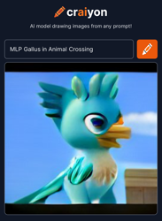 Size: 1162x1588 | Tagged: safe, imported from derpibooru, gallus, griffon, ai content, ai generated, animal crossing, cloud, generator:craiyon, sky, solo