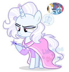 Size: 4360x4586 | Tagged: safe, artist:cheekycheesefan101, imported from derpibooru, prince blueblood, trixie, oc, oc:starry dusk, pony, unicorn, bluetrix, cracked horn, eyeshadow, female, horn, makeup, male, offspring, parent:prince blueblood, parent:trixie, parents:bluetrix, shipping, simple background, straight, transparent background, unicorn oc