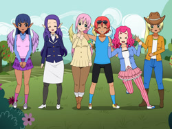 Size: 1024x768 | Tagged: safe, imported from twibooru, applejack, fluttershy, pinkie pie, rainbow dash, rarity, twilight sparkle, human, equestria girls, humanized, image, kisekae, mane six, needs more jpeg, solo