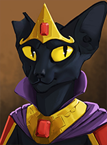 Size: 156x210 | Tagged: artist needed, source needed, safe, imported from derpibooru, abyssinian king, abyssinian, equestria at war mod, bust, cape, clothes, crown, jewelry, male, portrait, regalia, royalty, torn ear