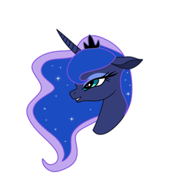 Size: 1117x1147 | Tagged: safe, artist:erkints, imported from derpibooru, princess luna, alicorn, pony, bust, crown, female, jewelry, mare, regalia, simple background, solo, transparent background, vector