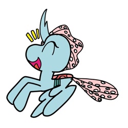 Size: 2000x2000 | Tagged: safe, artist:enperry88, imported from derpibooru, ocellus, changedling, changeling, eyes closed, female, happy, having fun, open mouth, raised hoof, raised leg, simple background, solo, white background, yay