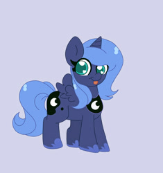 Size: 2305x2452 | Tagged: safe, artist:cinematic-fawn, imported from derpibooru, princess luna, alicorn, pony, :p, blue background, chibi, heart, heart eyes, s1 luna, simple background, solo, tongue out, wingding eyes