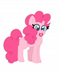 Size: 2182x2623 | Tagged: safe, artist:cinematic-fawn, imported from derpibooru, pinkie pie, earth pony, pony, donut, food, heart, heart eyes, mouth hold, simple background, smiling, solo, white background, wingding eyes