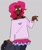 Size: 742x877 | Tagged: safe, artist:jermabyte, imported from derpibooru, pinkie pie, human, blackwashing, blue background, bra, bra strap, clothes, dark skin, denim, ear piercing, earring, female, humanized, jeans, jewelry, no more ponies at source, open mouth, pants, piercing, shoes, simple background, skirt, solo, sweater, tumblr nose, underwear