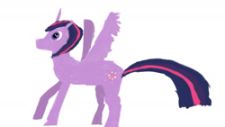 Size: 1280x720 | Tagged: safe, artist:fiveclassified, imported from derpibooru, twilight sparkle, alicorn, pony, simple background, solo, twilight sparkle (alicorn), white background