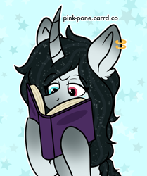 Size: 1253x1500 | Tagged: safe, artist:pink-pone, imported from derpibooru, oc, oc:dream reader, pony, unicorn, book, solo