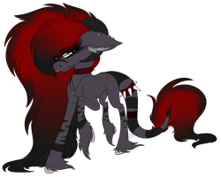 Size: 3853x3085 | Tagged: safe, artist:beamybutt, imported from derpibooru, oc, oc only, earth pony, pony, choker, ear fluff, female, mare, raised hoof, simple background, solo, transparent background