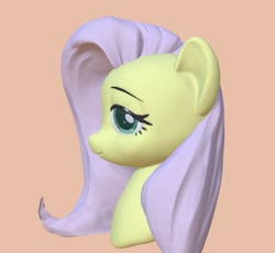 Size: 1431x1317 | Tagged: safe, artist:ahchun, fluttershy, pegasus, pony, 3d, female, mare, simple background, smiling