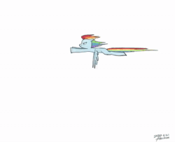 Size: 888x720 | Tagged: safe, artist:ahchun, rainbow dash, pony, against glass, animated, female, flying, glass, mare, simple background, smiling, spread wings, webm, white background, wings
