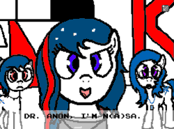 Size: 511x379 | Tagged: safe, artist:anonymous, oc, oc only, oc:jaxapone, oc:nasapone, oc:spacexpone, earth pony, pony, animated, baneposting, female, frown, gif, implied anon, looking at you, mare, meme, smiling, talking