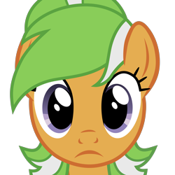 Size: 5000x5000 | Tagged: safe, artist:anonymous, apple leaves, earth pony, pony, apple family member, female, frown, mare, mare stare, simple background, transparent background