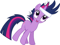 Size: 645x485 | Tagged: safe, artist:sollace, imported from derpibooru, twilight sparkle, pony, unicorn, it's about time, .svg available, alternate hairstyle, bandana, cute, messy mane, open mouth, solo, svg, twilynanas, unicorn twilight, vector