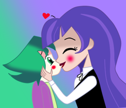 Size: 367x316 | Tagged: artist needed, source needed, safe, imported from derpibooru, spike, human, dc comics, dc superhero girls, human spike, humanized, kiss on the lips, kissing, zatanna, zataspike, zee zatara