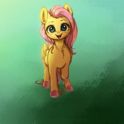 Size: 4000x4000 | Tagged: safe, artist:miokomata, imported from derpibooru, fluttershy, pegasus, pony, cute, female, folded wings, freckles, freckleshy, heart, heart eyes, looking at you, mare, open mouth, open smile, shyabetes, smiling, smiling at you, solo, wingding eyes, wings