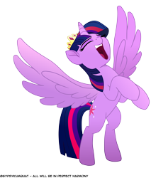 Size: 10704x11268 | Tagged: safe, artist:gypsykumquat, edit, imported from derpibooru, vector edit, twilight sparkle, alicorn, pony, my little pony: the movie, absurd resolution, crown, eyebrows, eyes closed, female, inkscape, jewelry, mare, open mouth, open smile, rearing, regalia, show accurate, simple background, smiling, solo, spread wings, transparent background, twilight sparkle (alicorn), vector, wings