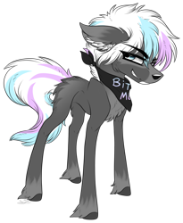 Size: 2116x2581 | Tagged: safe, artist:beamybutt, imported from derpibooru, oc, oc only, earth pony, pony, chest fluff, ear fluff, earth pony oc, grin, neckerchief, simple background, smiling, solo, transparent background