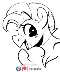 Size: 1055x1256 | Tagged: safe, artist:viktiipunk, imported from derpibooru, oc, oc:duk, pegasus, pony, blushing, bust, female, mare, monochrome, open mouth, sketch, smiling, solo