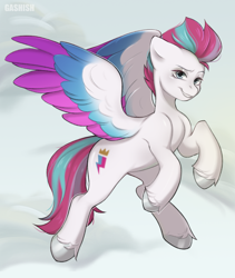 Size: 1982x2350 | Tagged: safe, artist:ggashhhhissh, imported from derpibooru, zipp storm, pegasus, pony, cute, female, flying, g5, mare, open mouth, simple background, smiling, solo