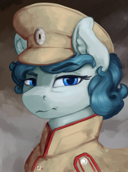 Size: 1560x2100 | Tagged: source needed, useless source url, safe, artist:kelkessel, imported from derpibooru, oc, oc only, oc:alesia snezhnaya, earth pony, pony, equestria at war mod, clothes, female, looking at you, military uniform, russian empire, solo, unamused, uniform