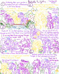 Size: 4779x6013 | Tagged: safe, artist:adorkabletwilightandfriends, imported from derpibooru, fluttershy, rarity, twilight sparkle, alicorn, butterfly, pegasus, pony, unicorn, comic:adorkable twilight and friends, adorkable, adorkable twilight, allergies, bridge, clothes, comic, crying, cup, cute, dork, dress, fashion, flower, food, friendship, funny, garden, glowing, glowing horn, happy, horn, magic, mountain, mucus, nostrils, pollen, pre sneeze, pretty, river, sassy, scenery, slice of life, smiling, sneeze cloud, sneezing, snot, spill, spilled drink, stream, tea, tears of pain, teary eyes, telekinesis, thought bubble, thoughts, twilight sparkle (alicorn), water