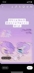 Size: 828x1792 | Tagged: safe, artist:enperry88, imported from derpibooru, berry sweet, violet twirl, earth pony, pegasus, pony, berrytwirl, coat markings, crying, duo, duo female, female, friendship student, gradient background, happy, holding, holding hooves, i ship it, lesbian, looking at each other, looking at someone, love, mare, pinto, raised hoof, shipping, simple background, smiling, smiling at each other, socks (coat markings), tears of joy, violet background, yellow background