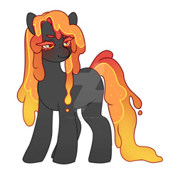 Size: 1280x1260 | Tagged: safe, artist:kusacakusaet, imported from derpibooru, oc, oc only, earth pony, pony, deviantart watermark, earth pony oc, eyelashes, female, mare, obtrusive watermark, simple background, smiling, solo, watermark, white background