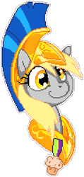 Size: 950x2000 | Tagged: safe, artist:epicvon, artist:equestria-prevails, imported from derpibooru, derpy hooves, pegasus, pony, bust, cute, female, guardsmare, helmet, manepxls, mare, medal, pixel art, portrait, pxls.space, royal guard, simple background, smiling, solo, transparent background