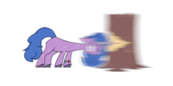 Size: 900x450 | Tagged: safe, artist:gor1ck, edit, imported from derpibooru, izzy moonbow, pony, unicorn, animated, behaving like a bird, extreme speed animation, g5, gif, izzy impaling things, majestic as fuck, seizure warning, simple background, solo, tree, white background
