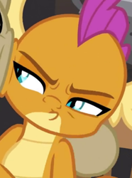 Size: 550x740 | Tagged: safe, imported from derpibooru, screencap, smolder, dragon, a horse shoe-in, season 9, spoiler:s09, cropped, cute, dragoness, faic, female, frown, smolder is not amused, smolderbetes, smoldere, solo, tsundere, unamused