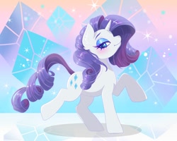 Size: 2000x1600 | Tagged: safe, artist:phoenixfox96, imported from derpibooru, rarity, pony, unicorn, beautiful, cute, cutie mark background, female, looking at you, mare, smiling, solo, standing on two hooves