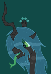 Size: 1628x2384 | Tagged: safe, artist:rugalack moonstar, imported from derpibooru, queen chrysalis, changeling, changeling queen, female, simple background, solo
