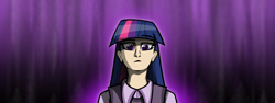 Size: 4000x1500 | Tagged: safe, artist:deroach, imported from derpibooru, twilight sparkle, alicorn, human, abstract background, clothes, equestria project humanized, fanfic, humanized, twilight sparkle (alicorn)