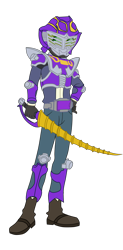Size: 1885x3834 | Tagged: safe, artist:gmaplay, imported from derpibooru, human, equestria girls, kamen rider, kamen rider dragon knight, kamen rider ouja, kamen rider ryuki, ragamuffin (g4), simple background, solo, sword, transparent background, weapon