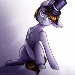 Size: 768x768 | Tagged: safe, artist:meaghanroyal, imported from derpibooru, oc, oc:rockyroadic, pegasus, pony, full body, hat, top hat