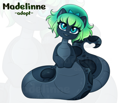 Size: 4258x3438 | Tagged: safe, artist:madelinne, imported from derpibooru, oc, oc only, lamia, original species, pony, adoptable, adoptable open, female, mare, simple background, solo, white background, zoom layer