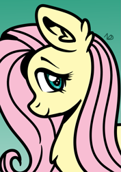 Size: 595x842 | Tagged: safe, artist:dreamy990, imported from derpibooru, fluttershy, pony, bust, portrait, solo